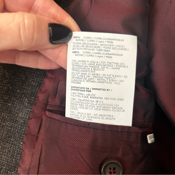 Paul Zileri Made in Italy Blazer Sport Jacket 48R Dark Gray Retails Over $1K - Picture 9 of 10